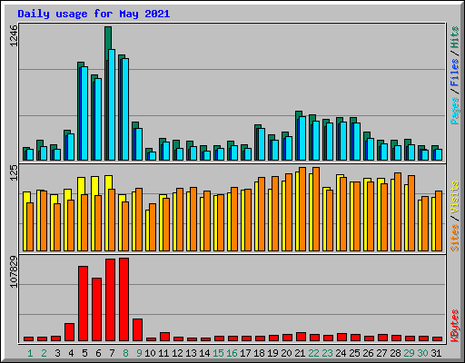 Daily usage for May 2021