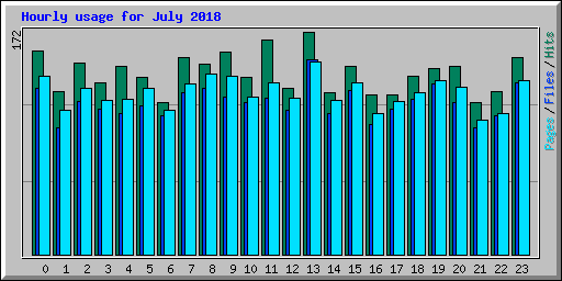 Hourly usage for July 2018