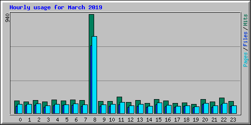 Hourly usage for March 2019