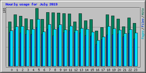 Hourly usage for July 2019