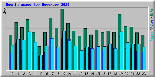 Hourly usage for November 2020