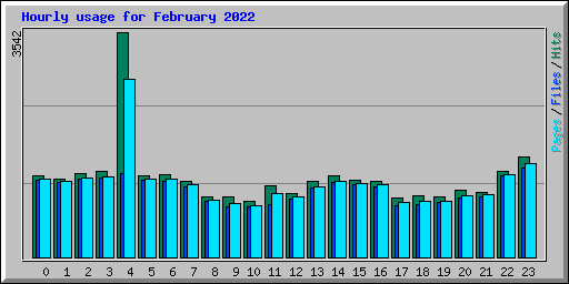 Hourly usage for February 2022