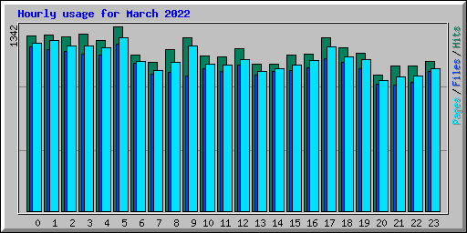 Hourly usage for March 2022