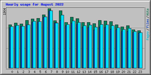 Hourly usage for August 2022