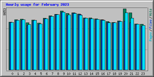 Hourly usage for February 2023