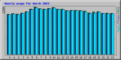 Hourly usage for March 2023