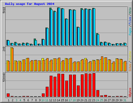 Daily usage for August 2024