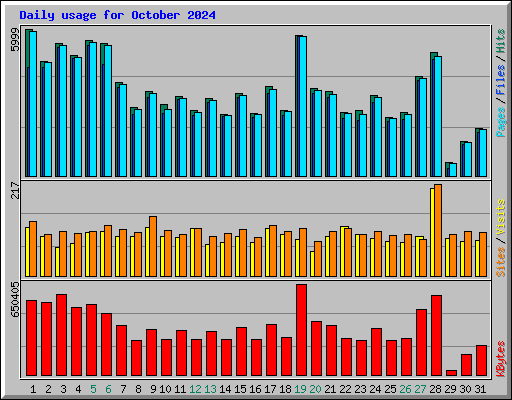 Daily usage for October 2024