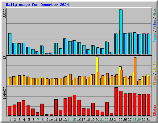Daily usage for December 2024